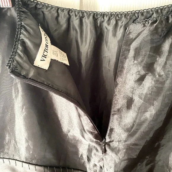 VINTAGE 90’s VICTOR COSTA Black Organza Tulle Bow Detail A-Line Maxi Skirt SZ S - Picture 5 of 8